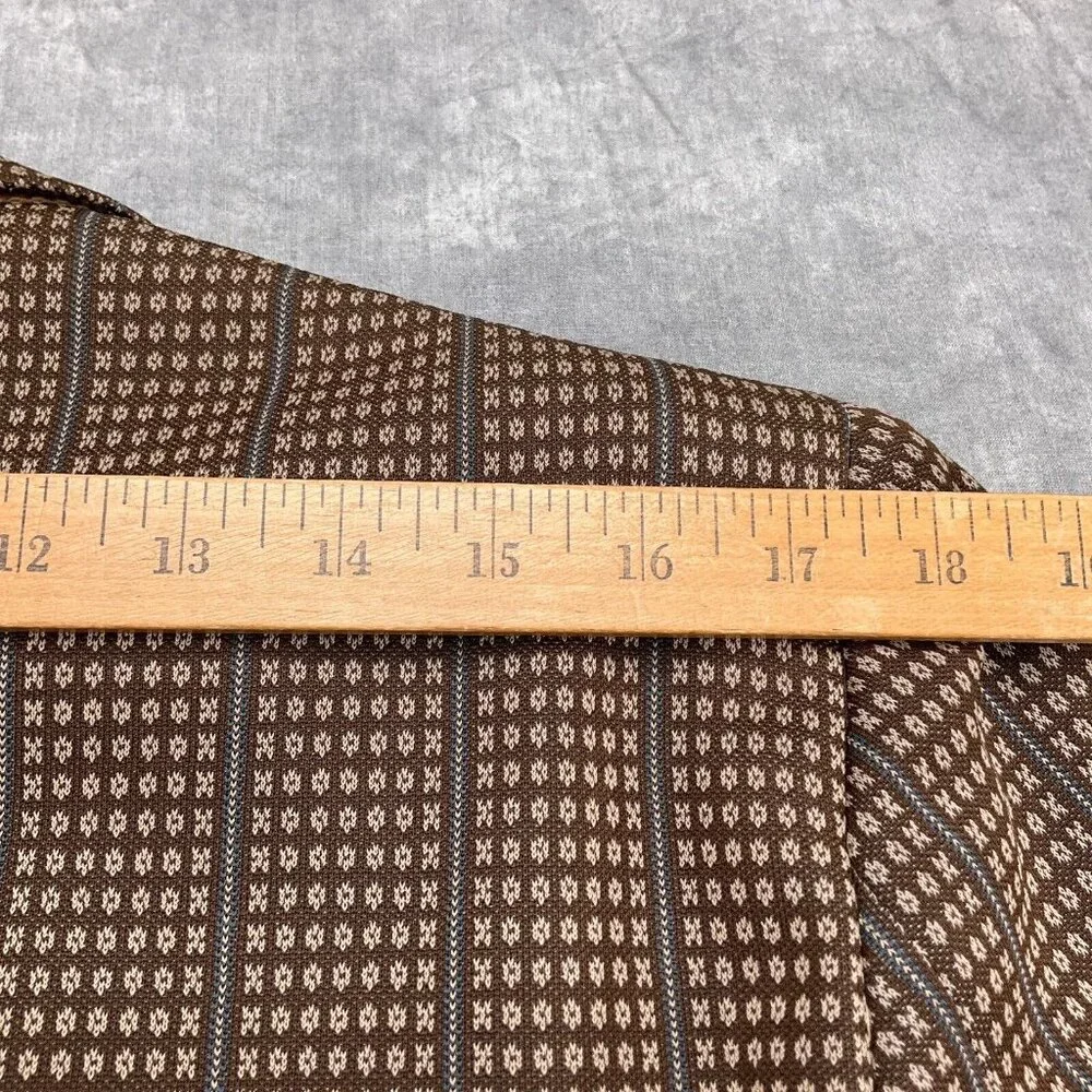 Cesare Larini Figlio Blazer Men 42 Brown Blue Geometric Stripe‎ 50s 60s USA VTG